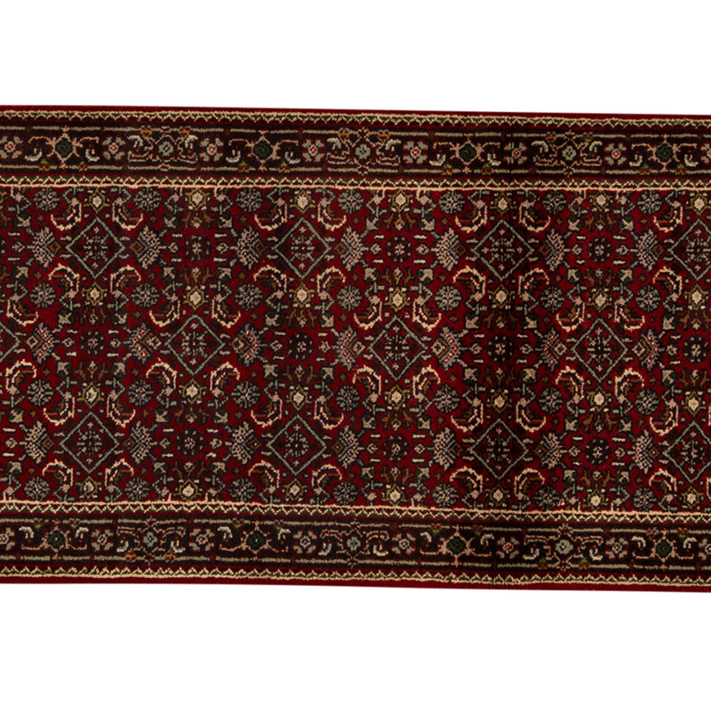 High-Quality Hand-Knotted Red And Navy Area Rug