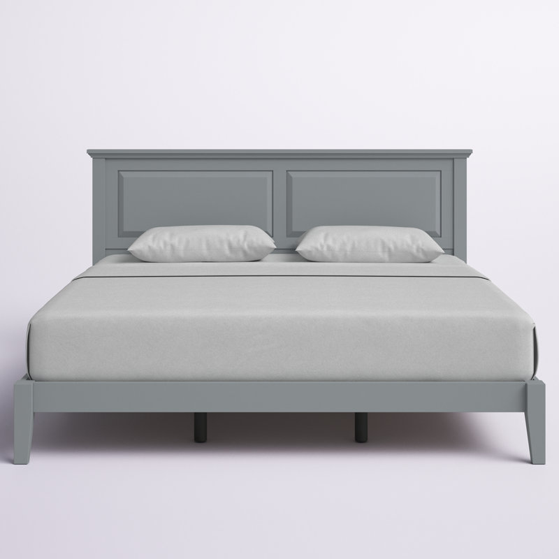 Markovich Solid Wood Platform Bed, King, Gray