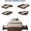 Structure de lit plateforme simple en bois TG, 2 tiroirs de rangement, support à lattes de bois, sans sommier, facile à assembler-746504752-746504757