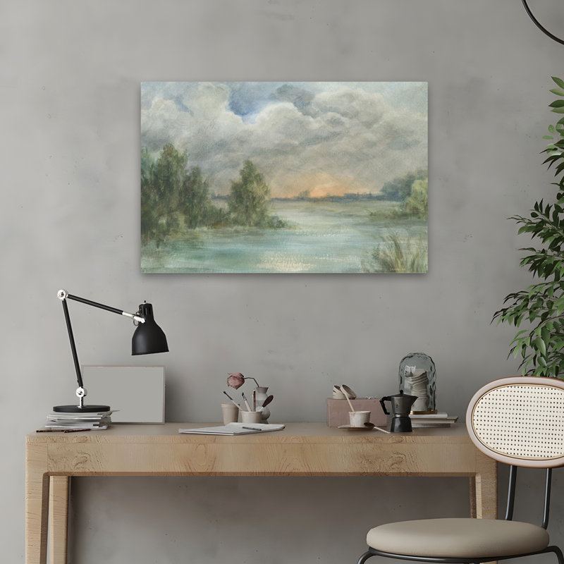 Blue And Clouds Cloudy Sky Art, 16" H x 24" W