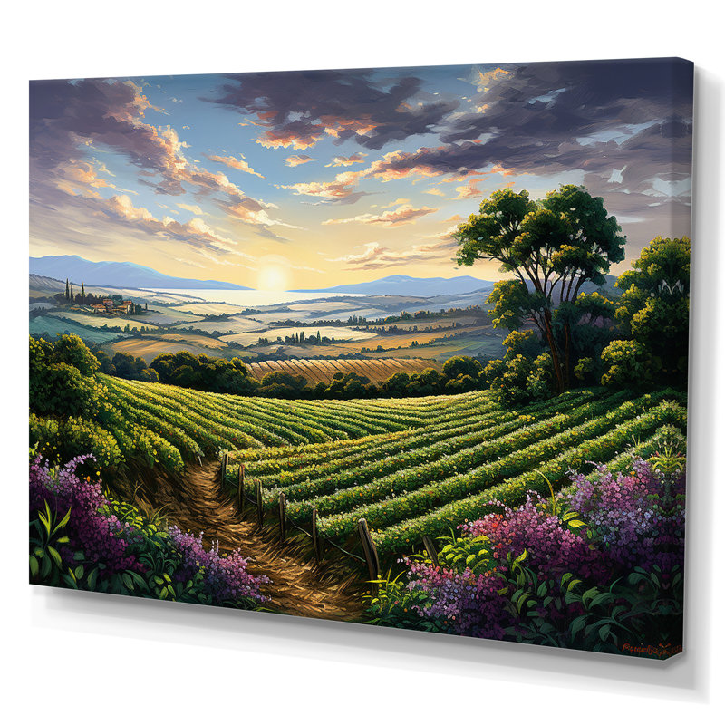 «Vineyard Charm», impression sur toile, Toile tendue, H 12 po x l 20 po