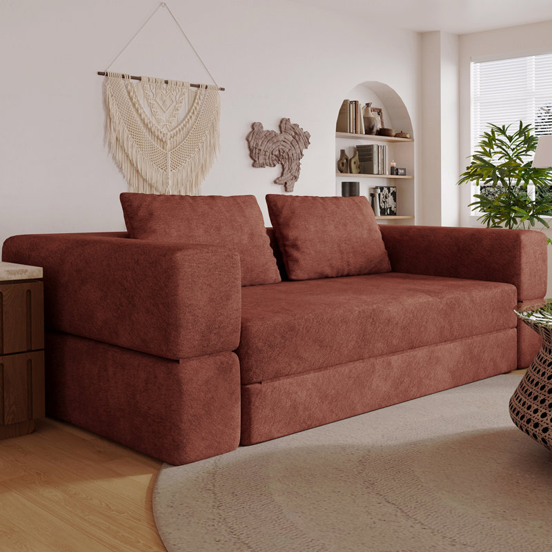 Canapé-lit avec coussin rectangulaire et coussins, fauteuil convertible, canapé de plancher et matelas de couchage, canapé-lit pliant en mousse à mémoire de forme