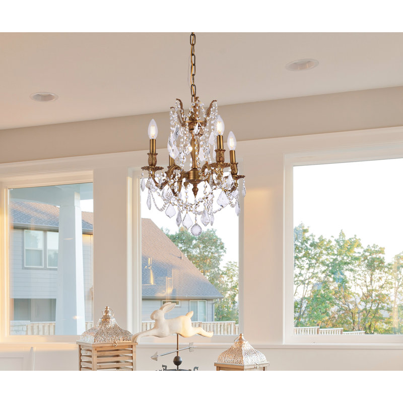 Ashmin 4 - Light Chandelier, French Gold / Crystal (Clear) / Royal Cut