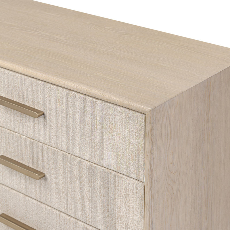 Rosenell 6 Drawer Dresser, Natural Oak Veneer