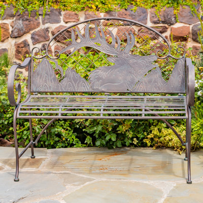 Heraclia Metal Outdoor Bench by Loon Peak