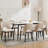 Set of 2 Upholstered Dining Chairs, Modern Fabric Kitchen Chairs with Thick Cushions & Wood Legs for Home/Cafe-1858452078