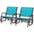 Porch Glider Set Of 2, Metal Frame Swing Glider Chairs With Breathable Mesh Fabric, Curved Armrests And Steel Frame For Garden, Poolside, Backyard, Balcony-629057943
