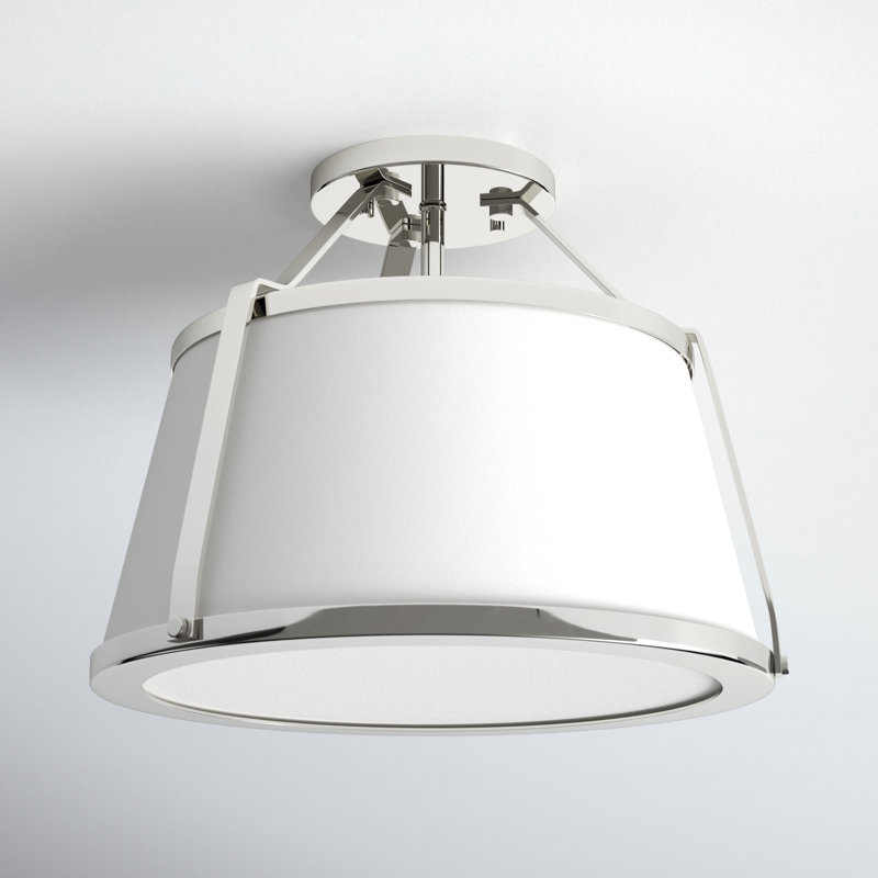 Vonnie Semi Flush Mount, Polished Nickel