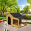 Grande niche pour chien avec doublure isolante, toit en asphalte et plancher surélevé
