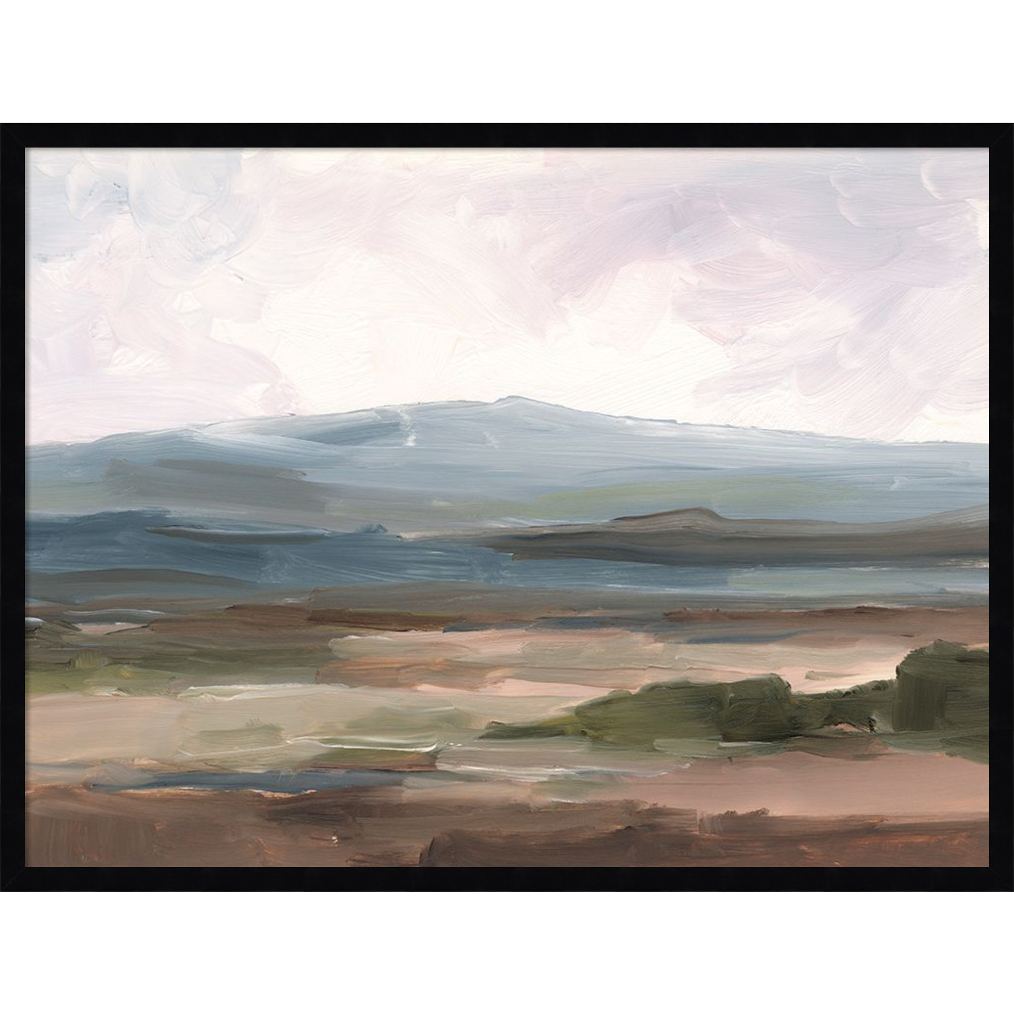 Serene Mountain Study II by Ethan Harper Wood Framed Wall Art Print, 25" H x 33" W, Black