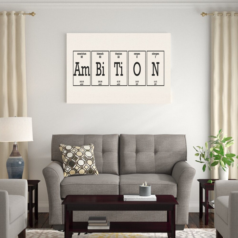 Ambition - reproduction d'art textuel sur toile tendue, H 32 po x l 48 po