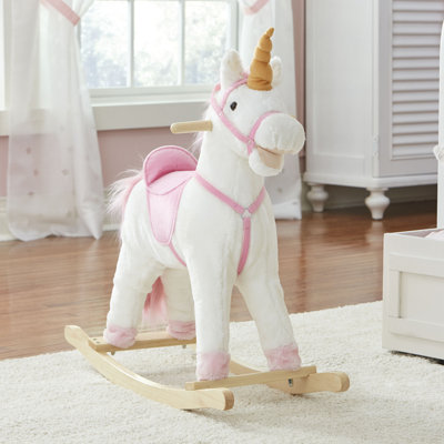 Pink Plush Unicorn Ride On Toy Unicorn Ride On Animal Toy For Kids