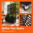 Rolling Privacy Screen with Planter Box, Leaf Pattern Metal Divider, Lockable Casters, Black