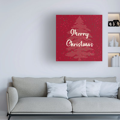Art sur toile, ligne bolognaise et pinceau «Merry Christmas»