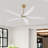 Chanille 5-Blade Solid Wood Ceiling Fan with LED Light and Remote Control-1492052468-1492052471-1492052469