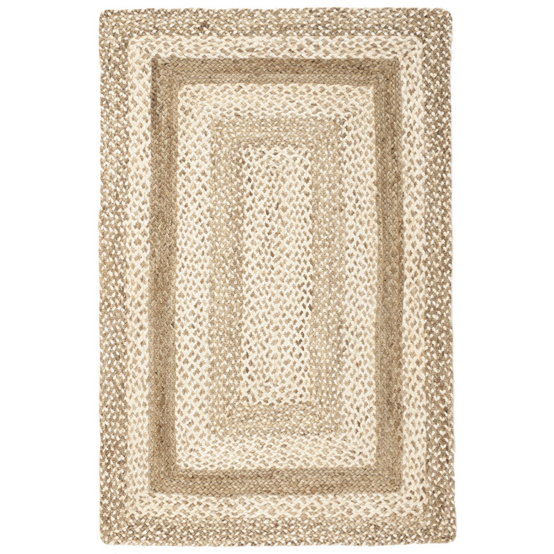Vincent Natural Fiber Hand Woven Jute And Cotton With Latex Solid Color Rug, Rectangle 3' x 5'