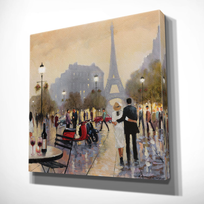 « paris twilight », peinture, H 10 po x l 10 po x P 1,5 po, Toile tendue