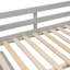 Lit mezzanine double en bois avec bureau d'écriture rétractable et 3 tiroirs, escalier de rangement et tablettes-2027147390