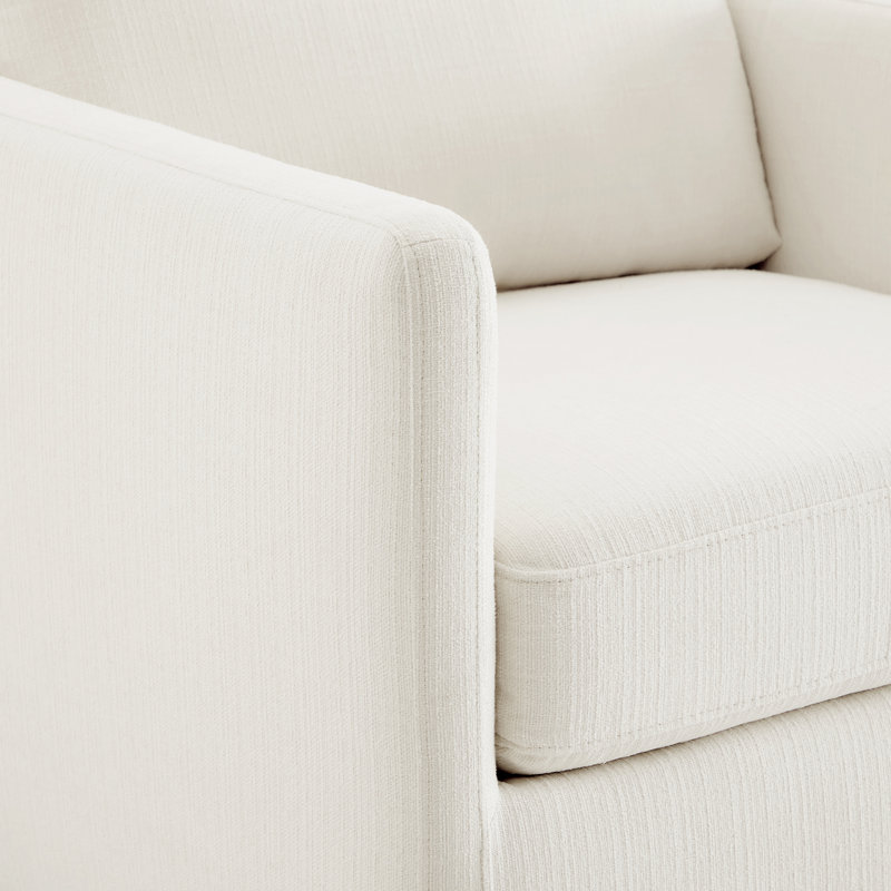 Fauteuil pivotant rembourré avec coussins réversibles Bobbi, Coton tissé Flannigan Performance