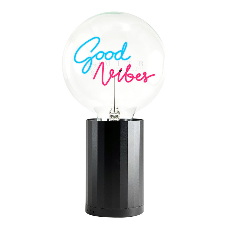 Ampoule GOOD VIBES bleue / rouge avec base Lampe de table portable