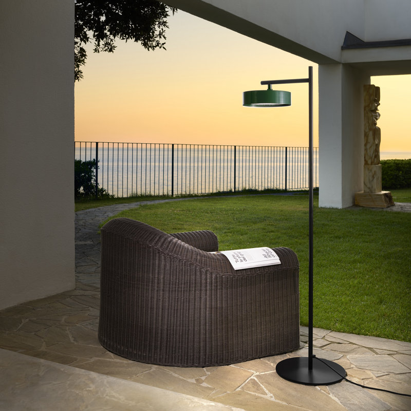 Berlin Outdoor Floor Lamp, Green/Black