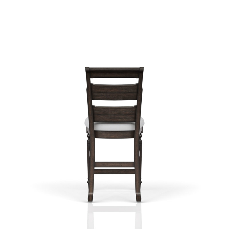 Tabouret de comptoir chocolat noir avec siège rembourré confortable et échelle moderne