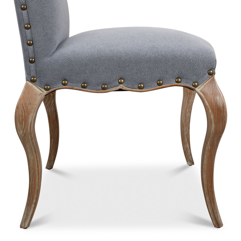 Thorne Blue Linen and Oak Upholstered Dining Chair (Set of 2)