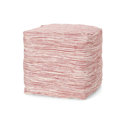 Pouf carré rouge en coton - Enigma, ou coussin de sol, 16 x 16 x 16 po, limite de poids de 200 lb, accessoire décoratif, nettoyage des taches seulement, énigme remplie et blanc, et pacification, 16 po x 16 po x 16 po, capacité de 200 lb,