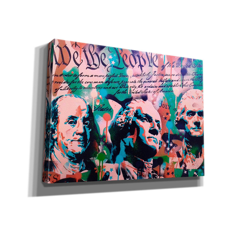 «We The People» par Abstract Graffiti, H 40 po x l 54 po x P 1,5 po
