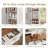 Kitchen Island With Storage, Rolling Island Table On Wheels With Cart Drop Leaf And Trash Can Storage, White