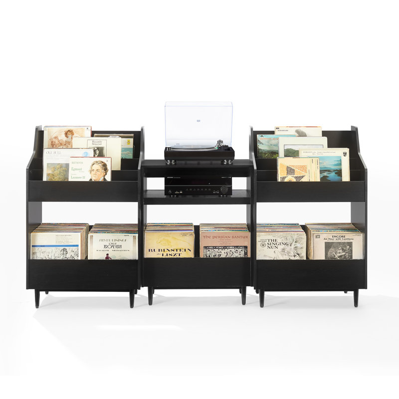 Liam 45.25'' H Media Shelves, Black