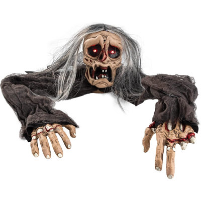 Halloween Zombie Decoration Outdoor, Groundbreaker Halloween Outside Decor, Scary Zombies Props with Glowing Eyes and Sound for Graveyard Haunted House Lawn Yard Garden Decoration