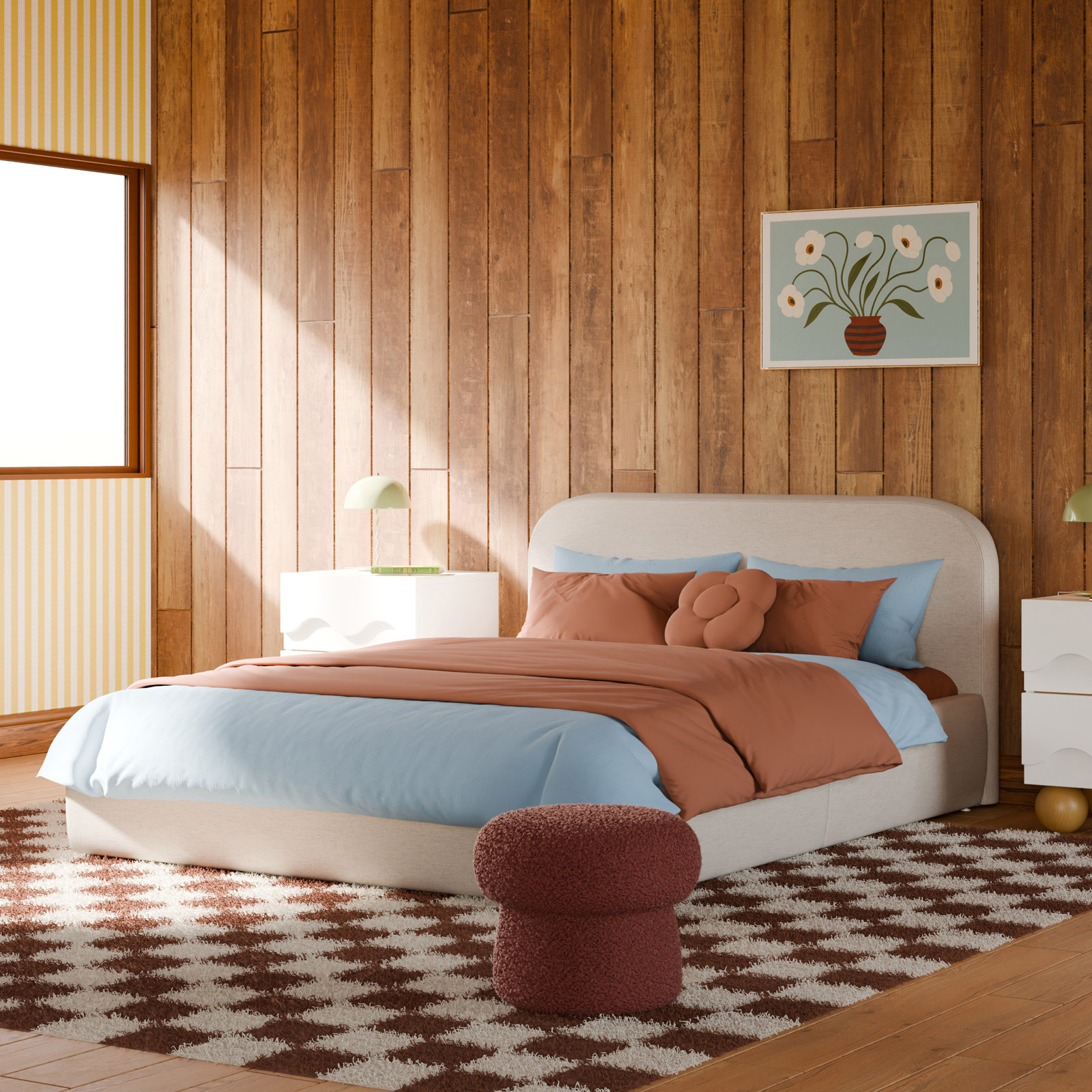 Nara Open-Frame Bed, Full, Performance Beach Eco-Weave