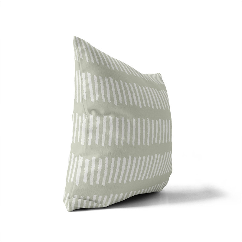 Coussin décoratif lignes d'escrime, Vert clair rayé, H 20 po x l 20 po