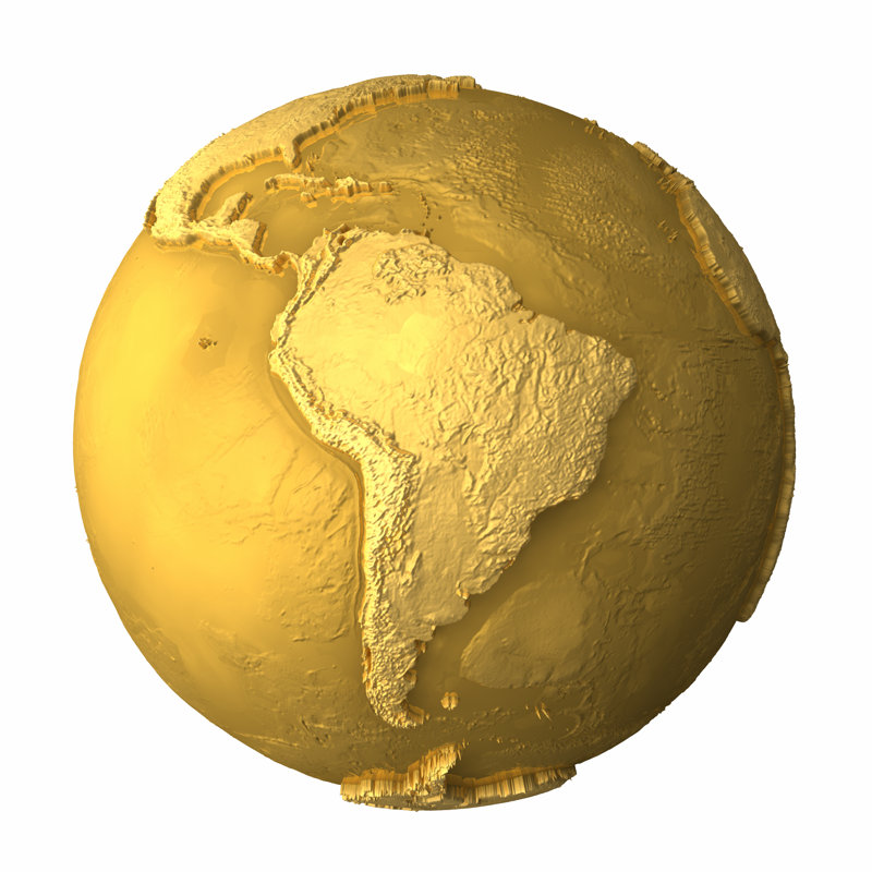 Gold Globe - Wrapped Canvas Print, 30cm H x 30cm W x 3.8cm D