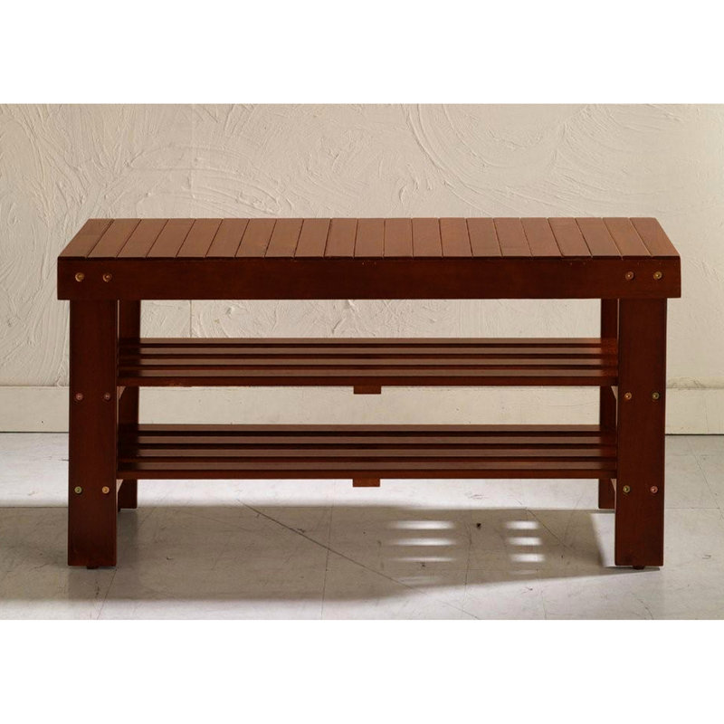 Unité de rangement pour chaussures en cerisier - solide, poids de l'emballage de 19,84 lb, hauteur de l'assise: 17,9 po de hauteur