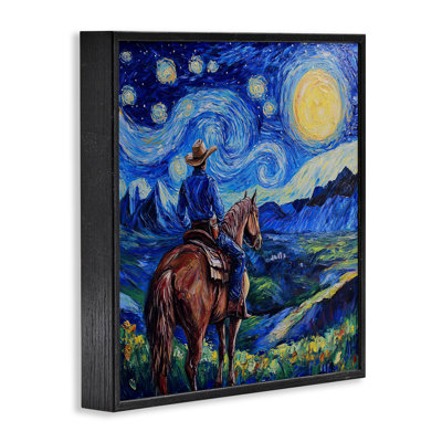 Starry Night Cowboy Framed Giclee, design by Tina LeCour
