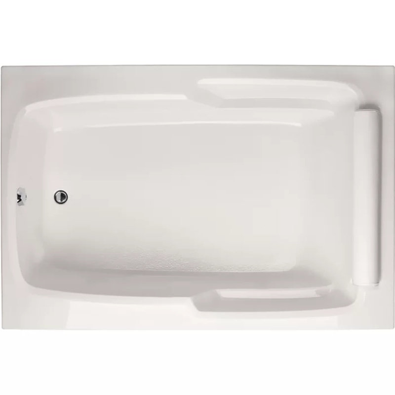 Baignoire d’acrylique gonflable 72 po x 48 po Designer, Blanc, Chrome poli
