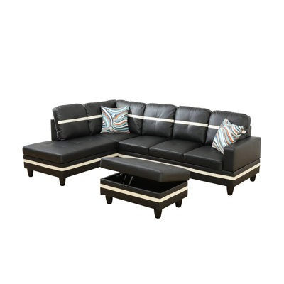 Brevard Faux Leather L-Shaped Sectional