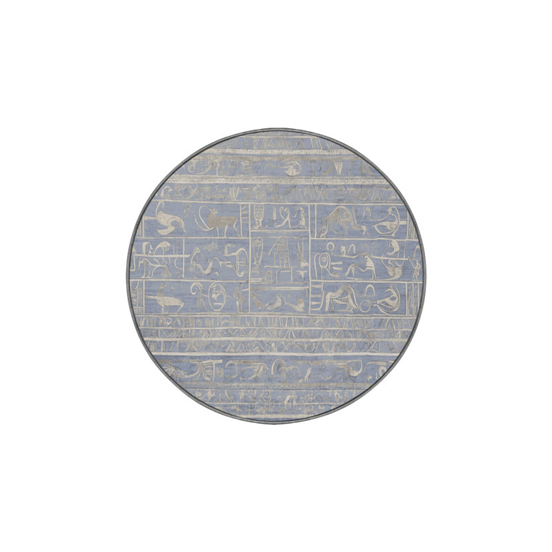Tapis gris lavable à la machine, Rond 4 pi