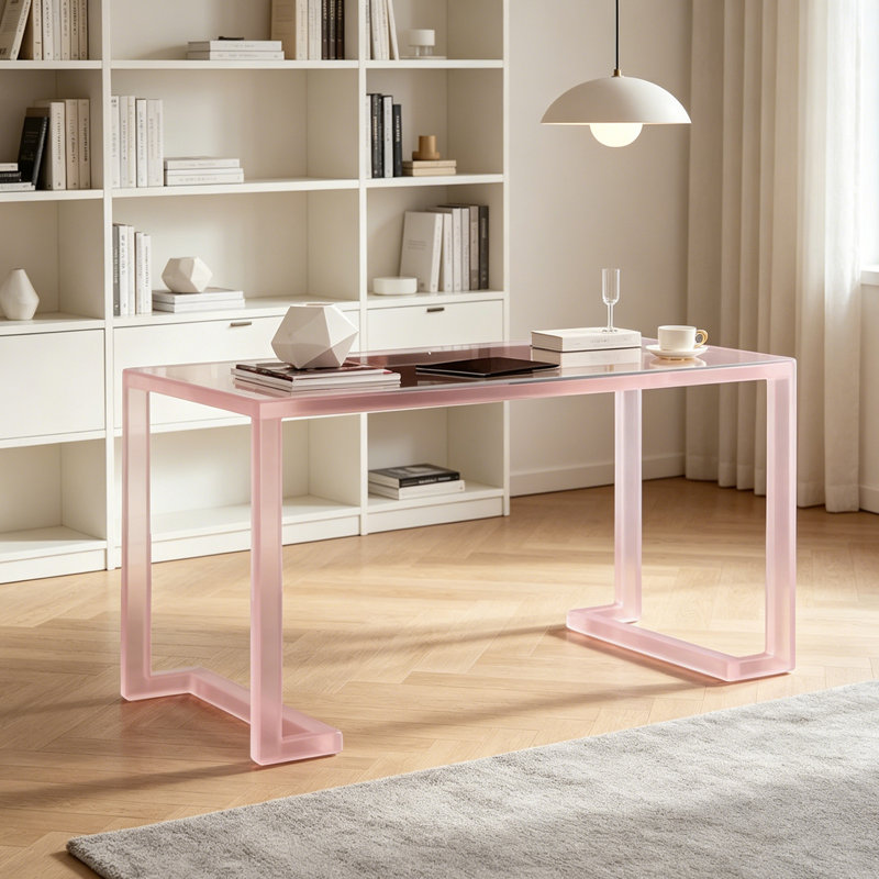 Bureau en verre trempé moderne Modern Design, 29.92" H x 70.86" W x 23.62" D
