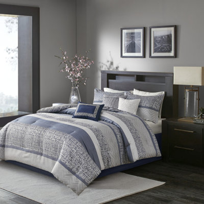 Couette Queen bleu marine 7 pièces - Rêve d'attraction de luxe