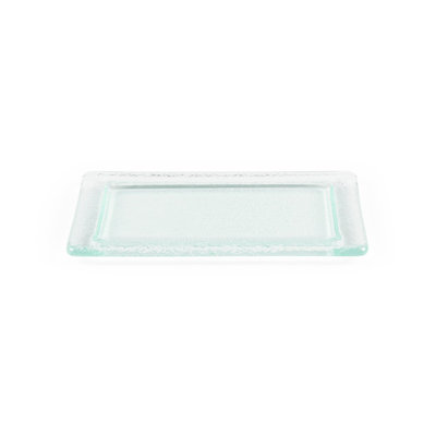 Glass Dinnerware 13" x 8" x h:0.5" Rectangular Clear Glass Platter
