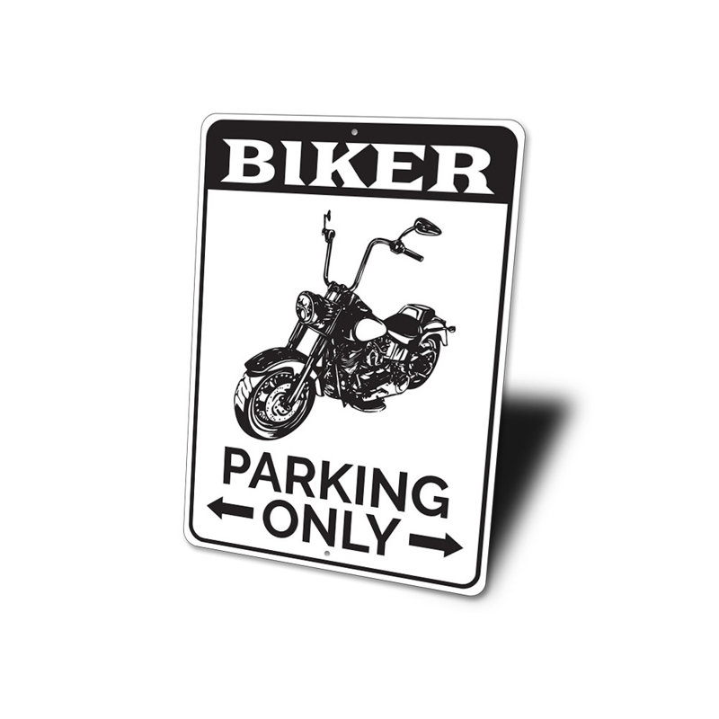 Enseigne de motard en aluminium, H 14 po x l 10 po x P 0,04 po