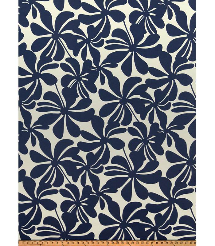 Housse de coussin intérieur / extérieur en polyester Lakeesha, H 17,5 po x l 17,5 po, Bleu marine