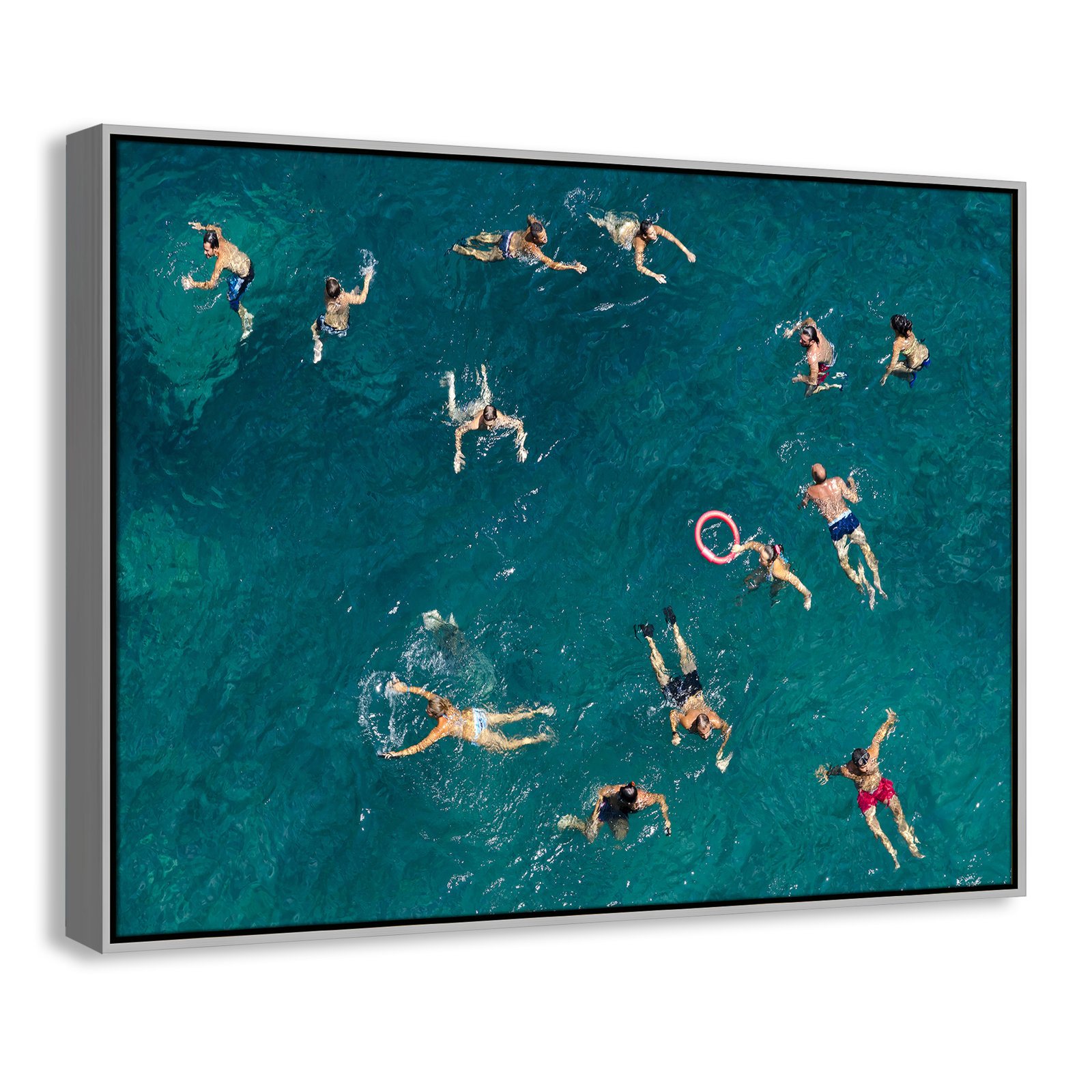 Norvell "Tonti" Print by Tonti, Silver Framed Canvas, 31.5" H x 41.5" W x 2" D