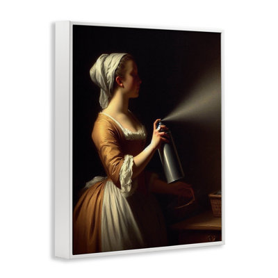Drôle de dame rétro et jet de peinture, jet d'encre