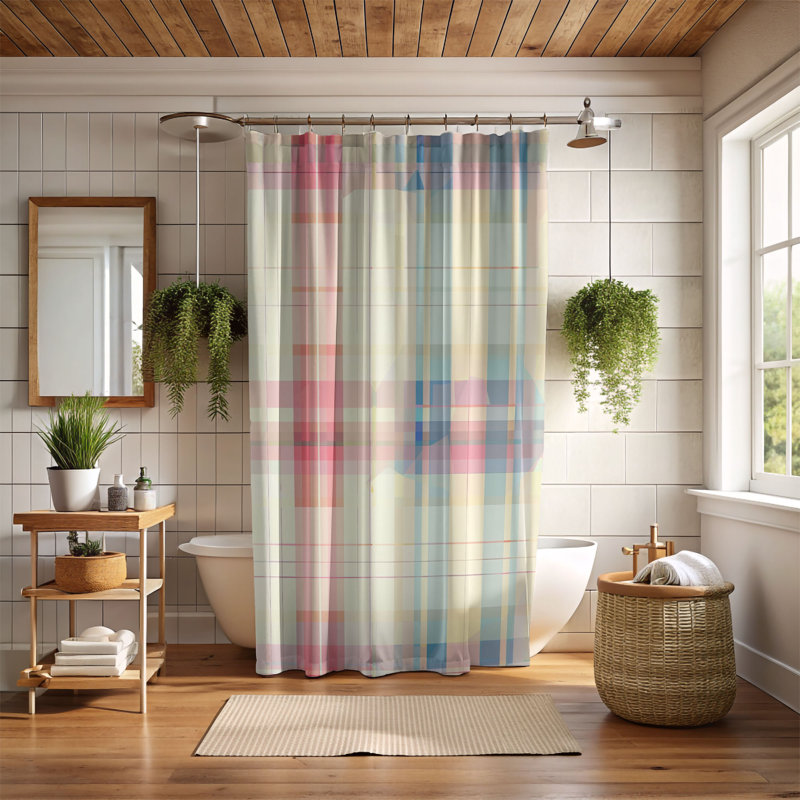 Rideau de douche Plaid Streak - Premium, H 74 po x l 71 po