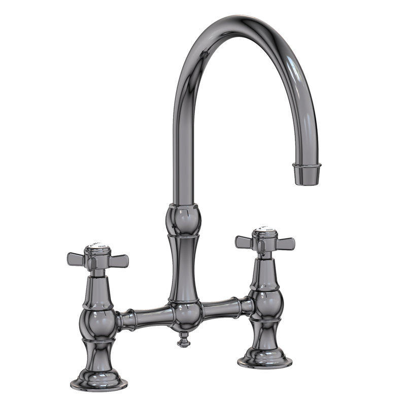 Fairfield Kitchen Bridge Faucet, Midnight Chrome