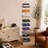 9 Tier Bookshelf, Vertical Corner Shelf With Modern Invisible Spine Ladder-1889617823